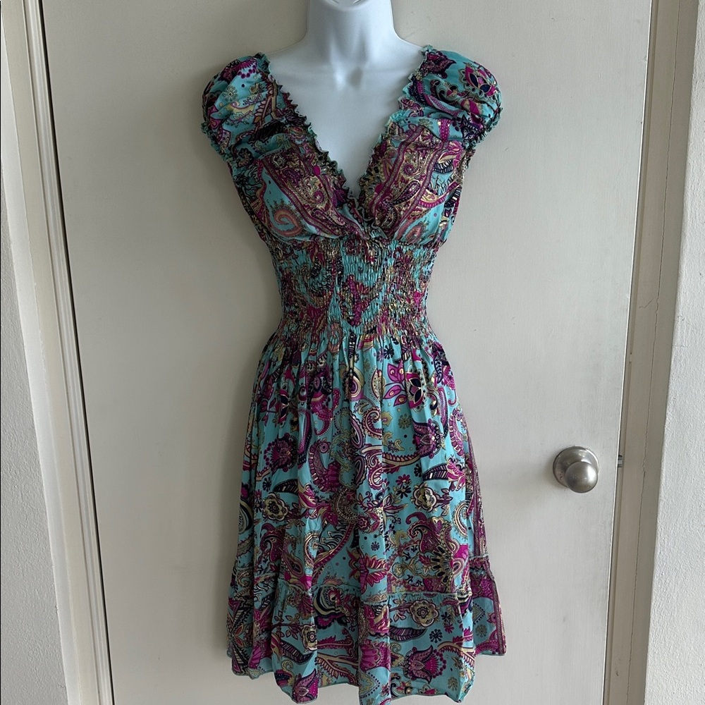 Elegant Paisley Print Dress